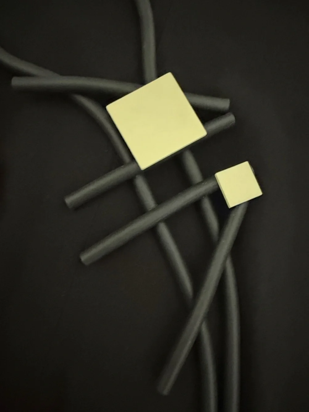 Black &White Modern Geometric Necklace - Picture 5 of 5